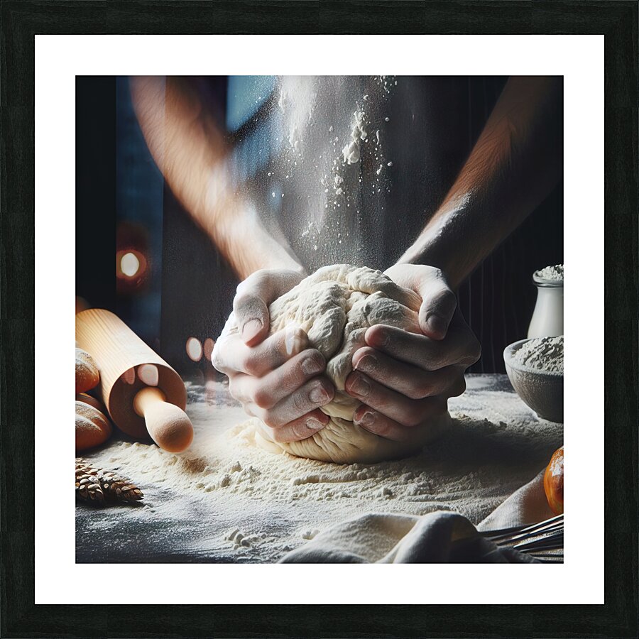 kneading bread 3 Picture Frame print