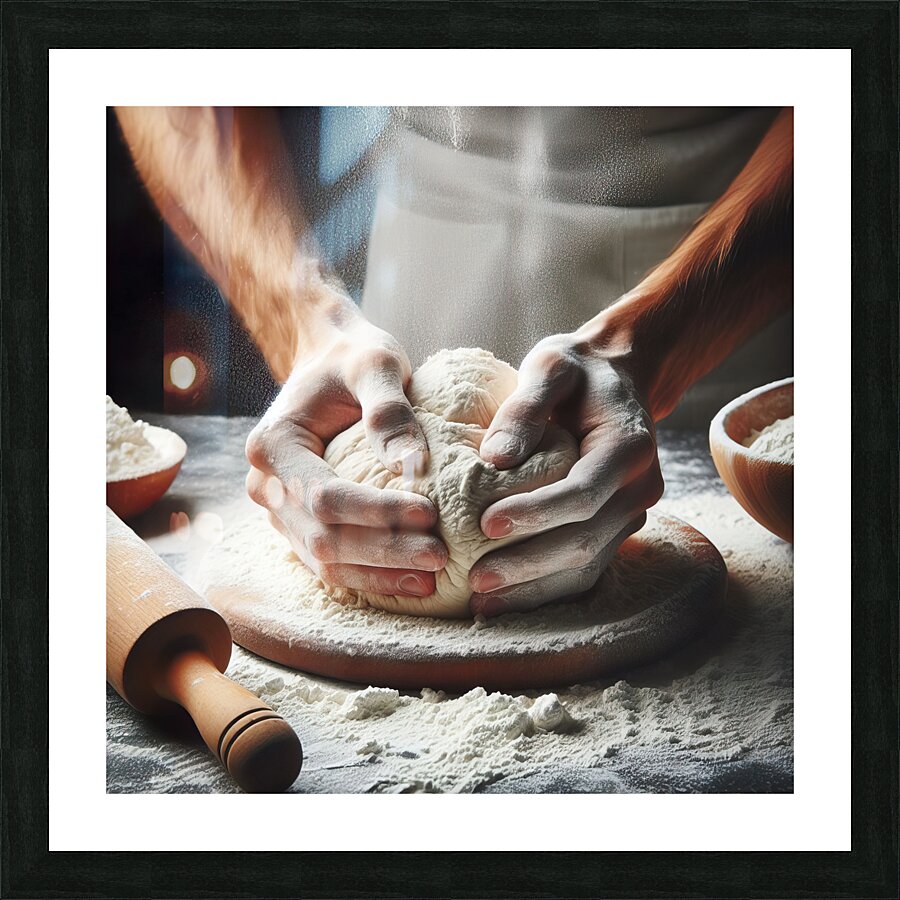 kneading bread 8 Picture Frame print
