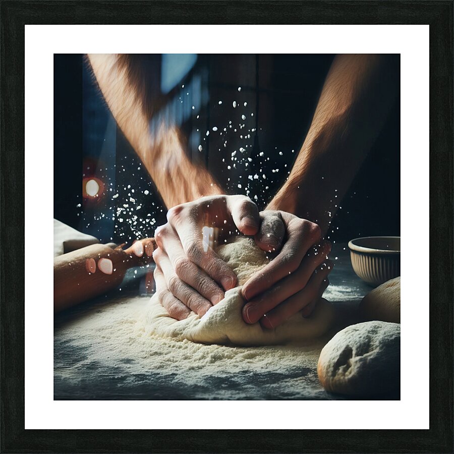 kneading bread 6 Picture Frame print