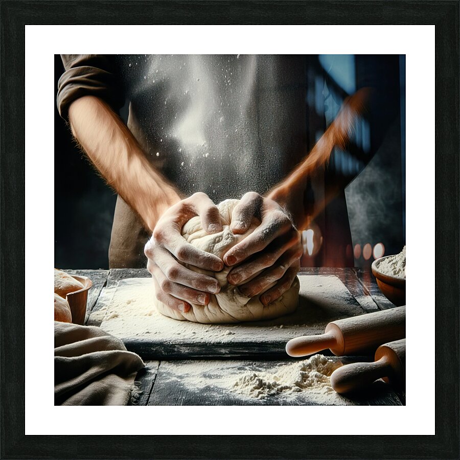 kneading bread 2 Picture Frame print