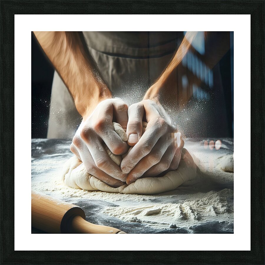 kneading bread 5 Picture Frame print