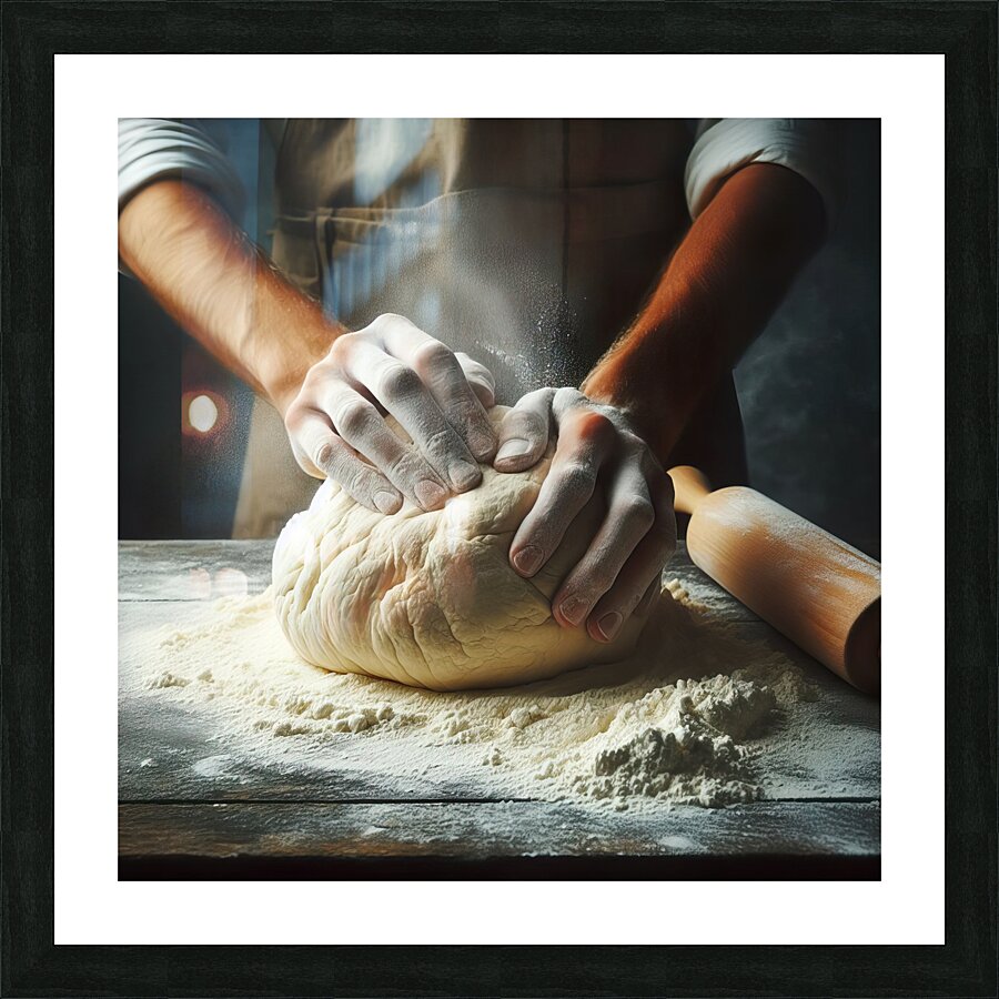 kneading bread 4 Picture Frame print