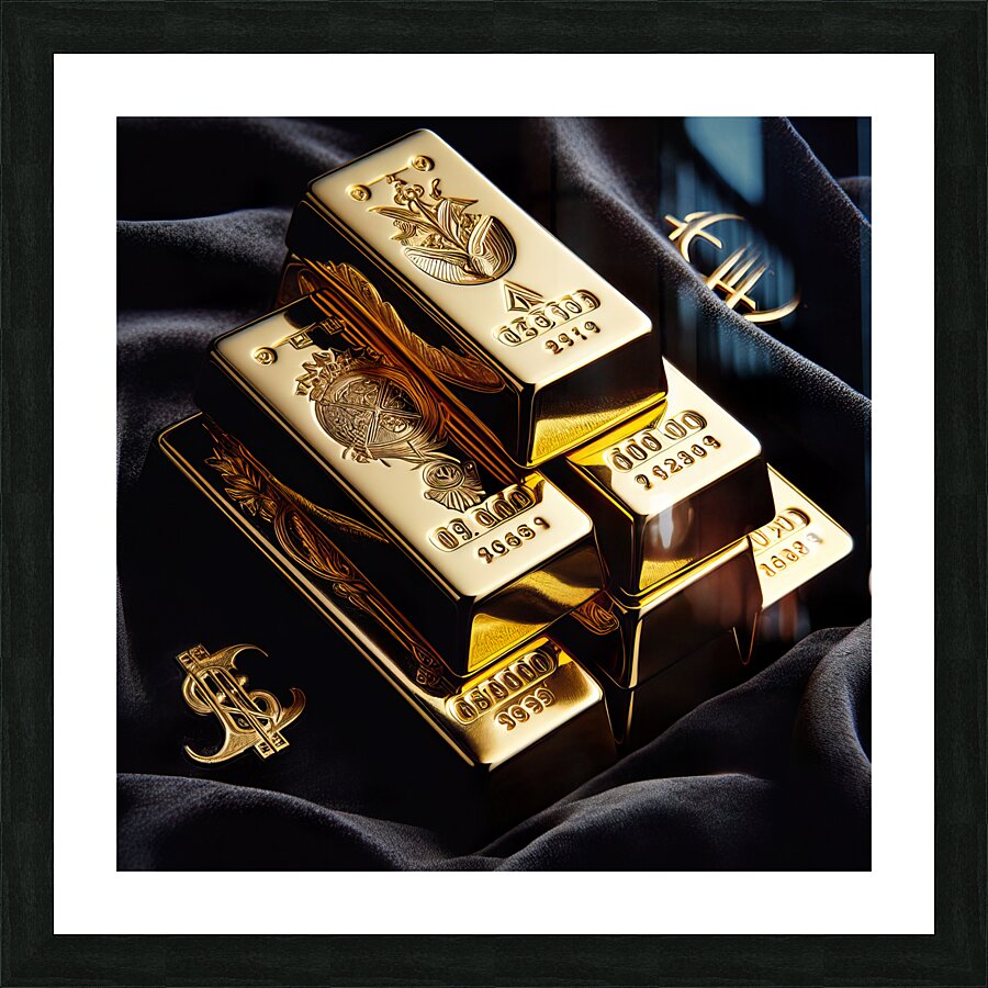 Gold bullion 3 Picture Frame print