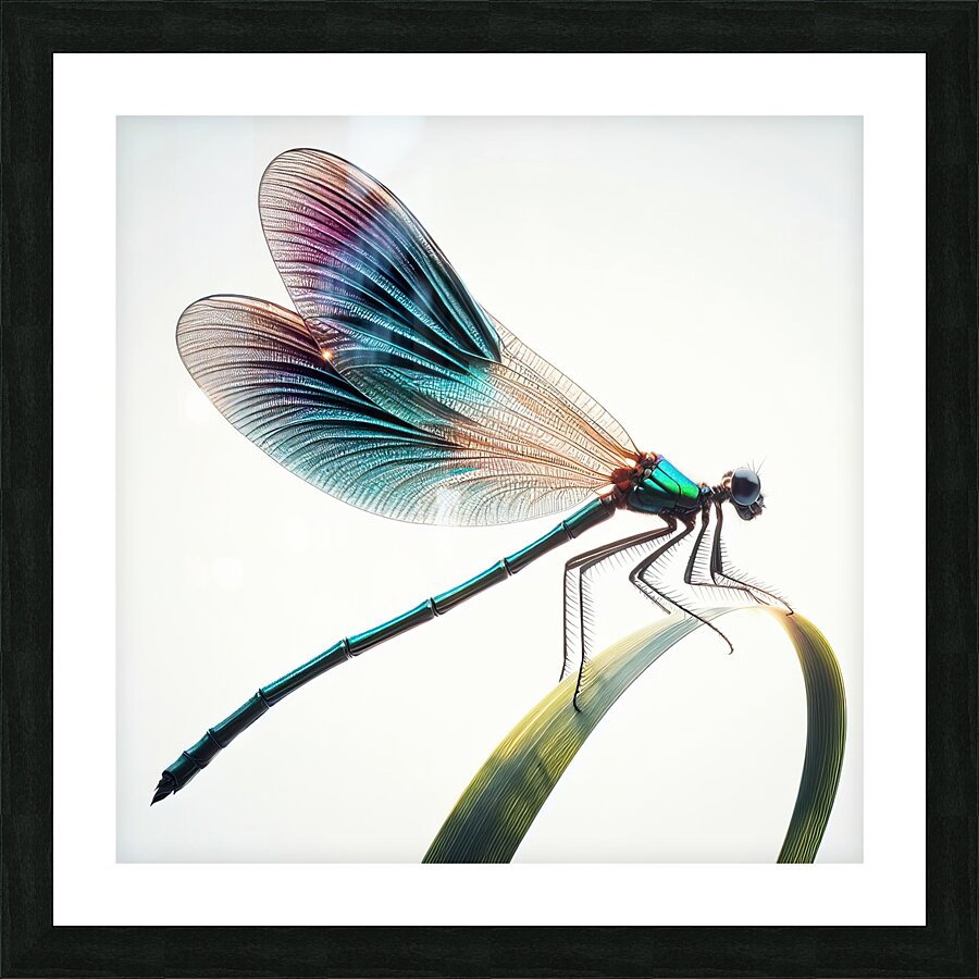 Dragonfly isolated on white 8 Picture Frame print