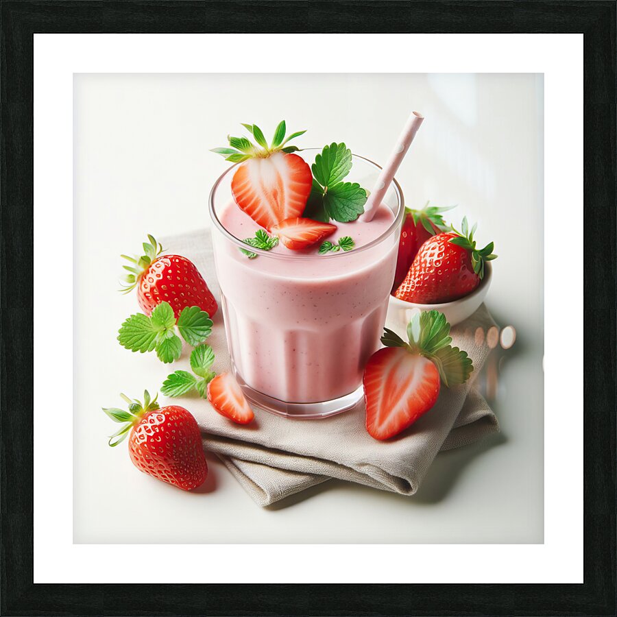 Strawberry milkshake 34 Picture Frame print