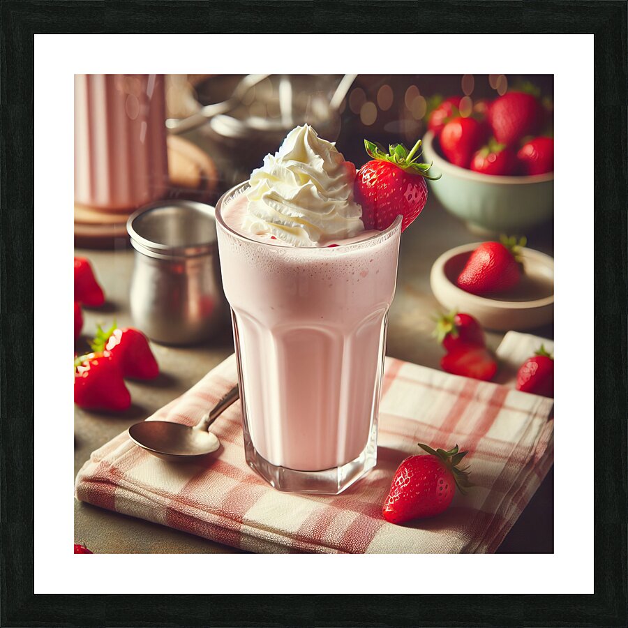 Strawberry milkshake 19 Picture Frame print