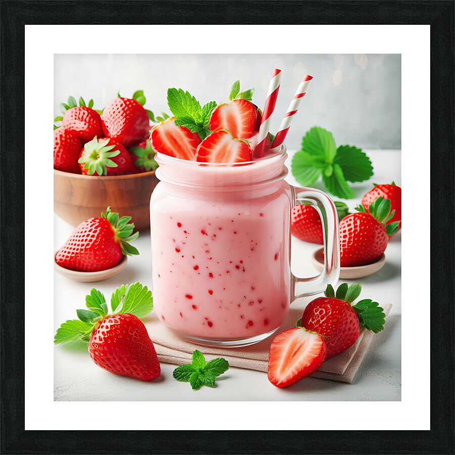 Strawberry milkshake 27 Picture Frame print