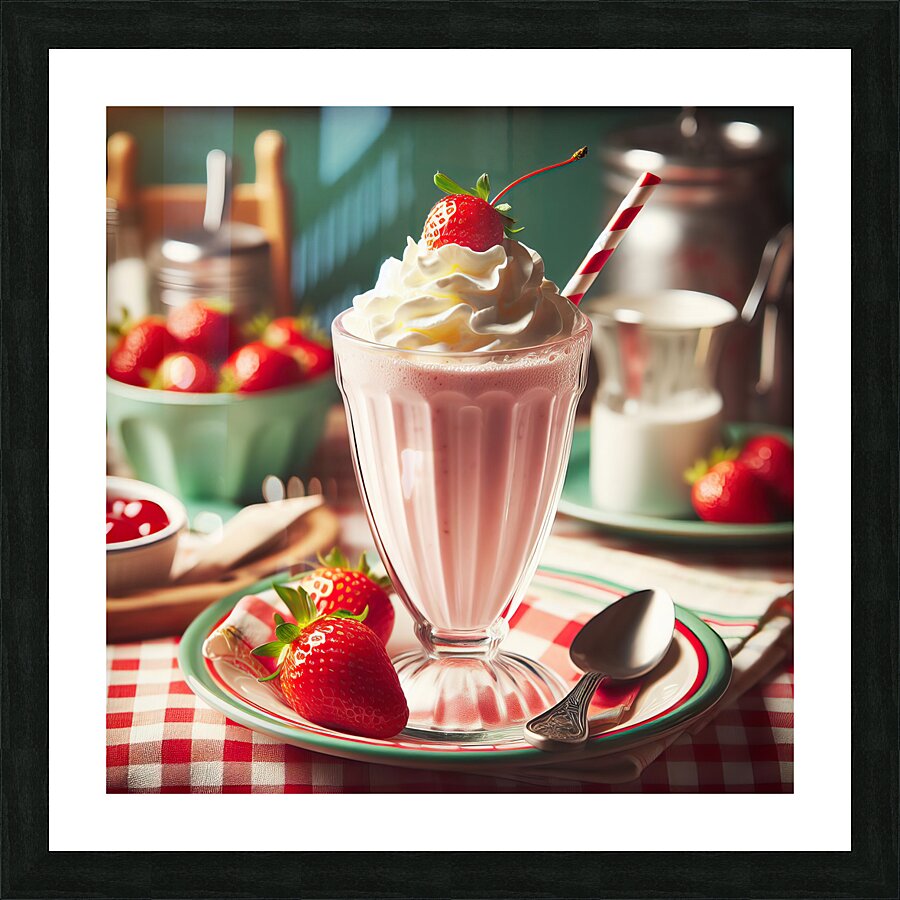 Strawberry milkshake 23 Picture Frame print