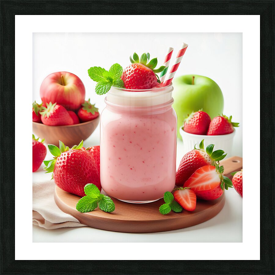 Strawberry milkshake 29 Picture Frame print