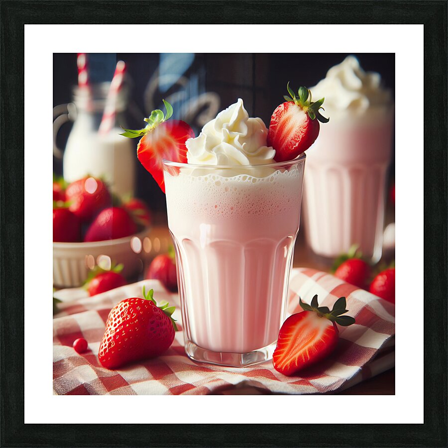 Strawberry milkshake 25 Picture Frame print