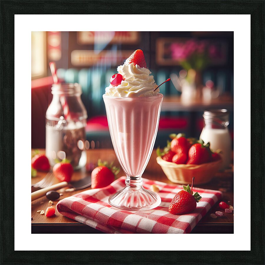 Strawberry milkshake 20 Picture Frame print