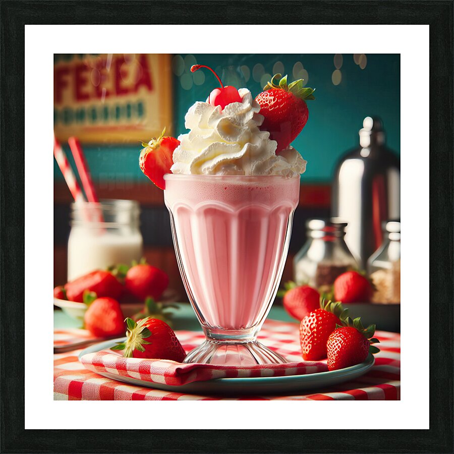 Strawberry milkshake 24 Picture Frame print