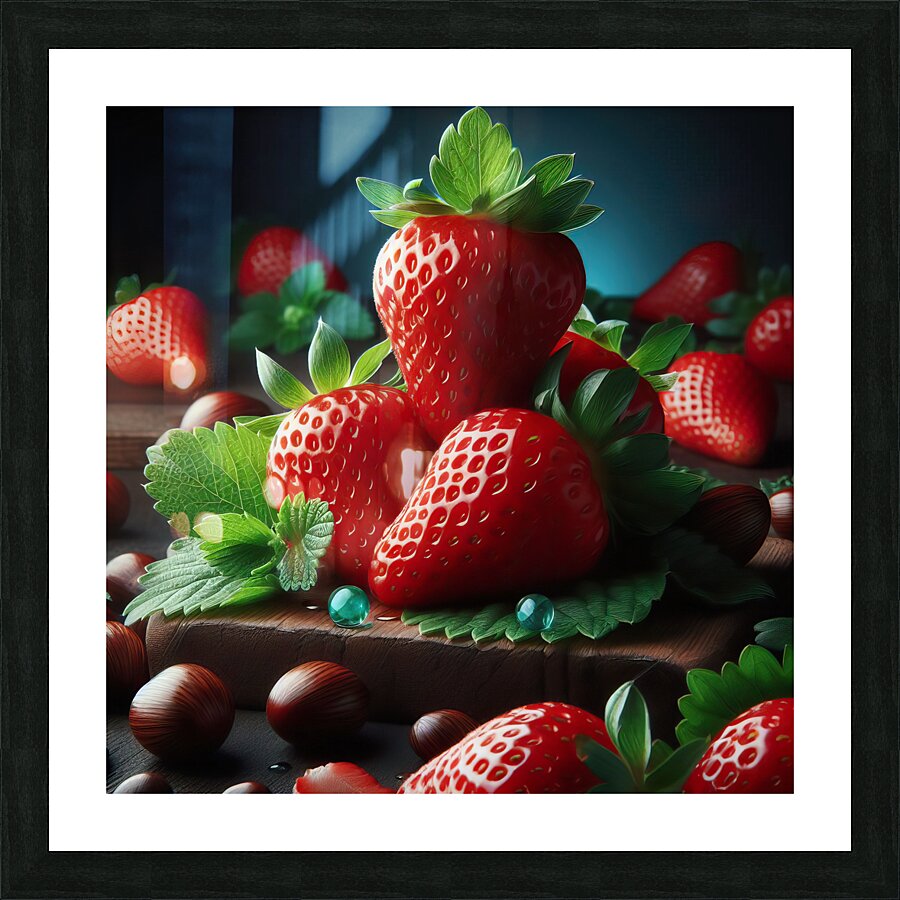 Strawberries studio lighting 17 Picture Frame print