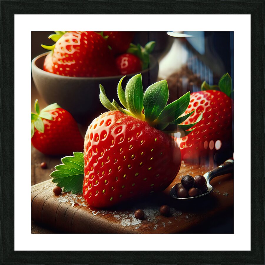 Strawberries studio lighting 9 Picture Frame print