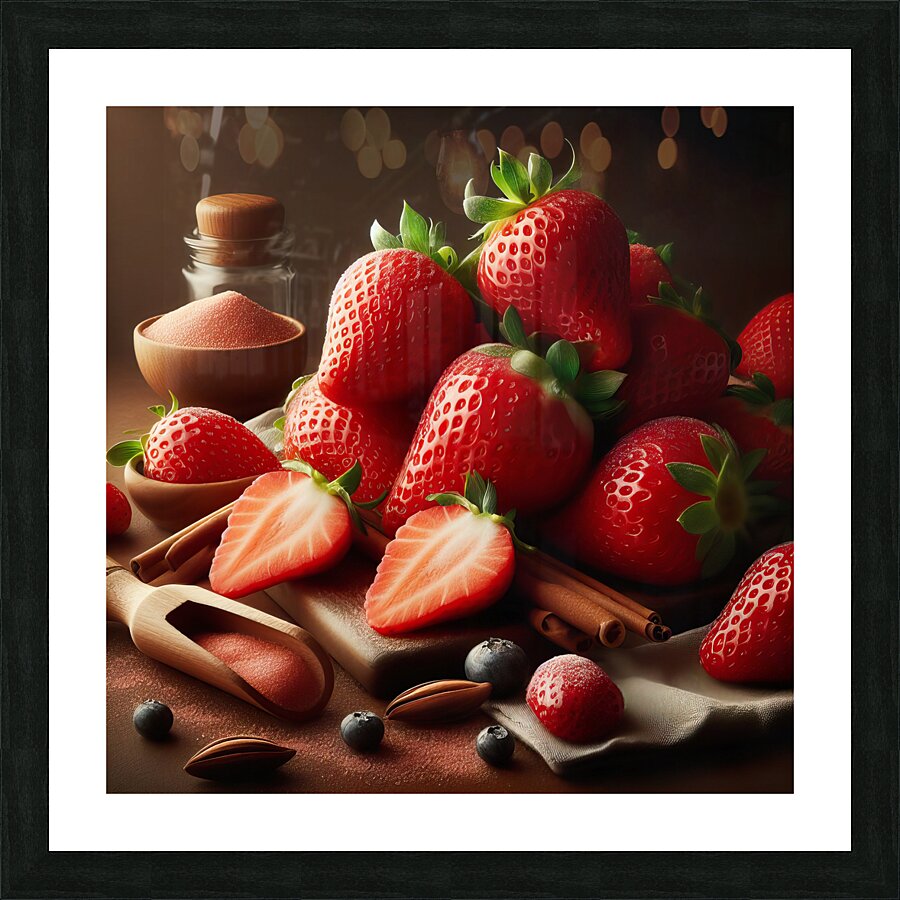 Strawberries studio lighting 19 Picture Frame print