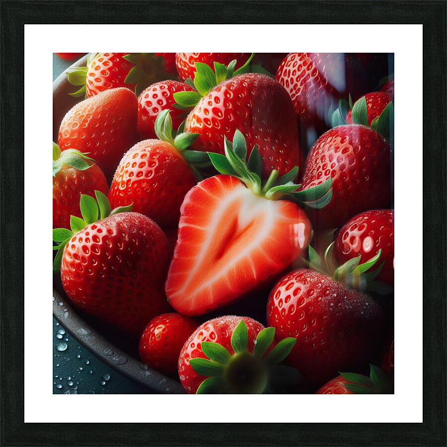 Strawberries studio lighting 14 Picture Frame print
