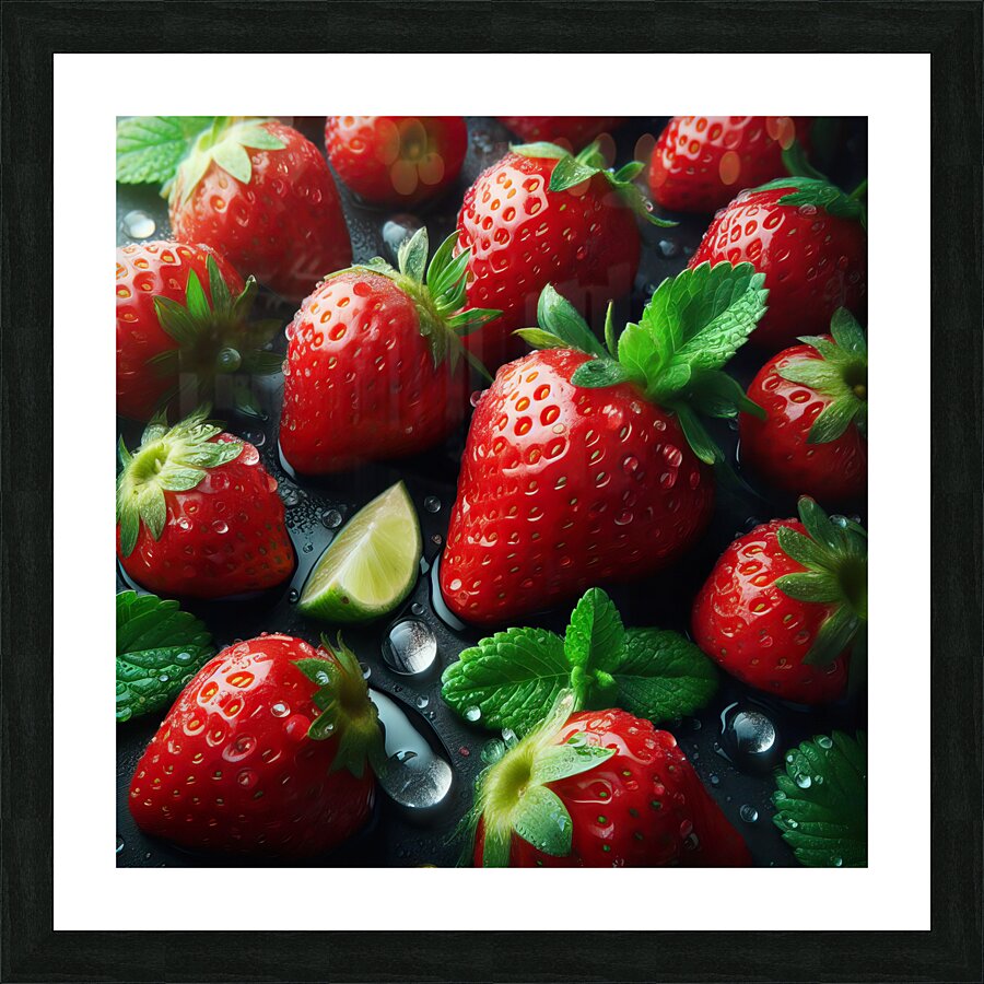 Strawberries studio lighting 21 Picture Frame print