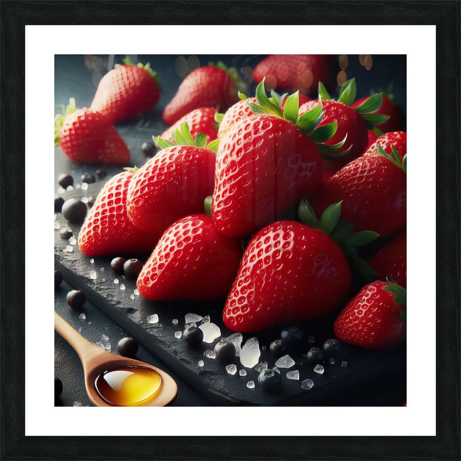Strawberries studio lighting 20 Picture Frame print