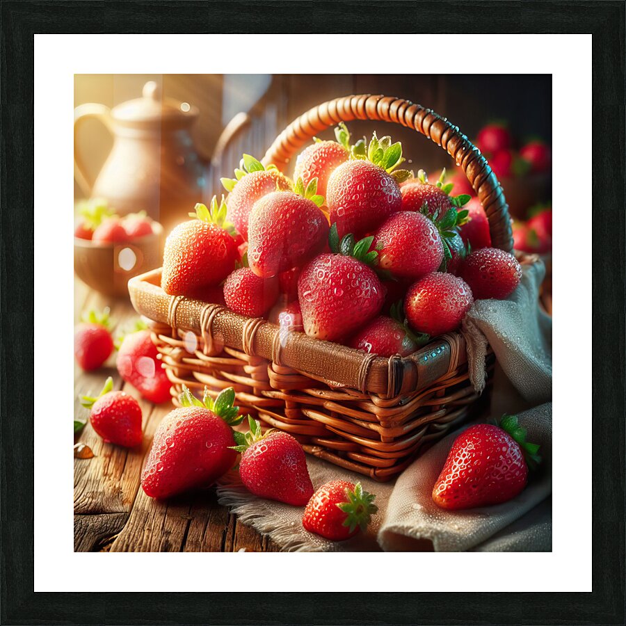 Strawberries studio lighting 2 Picture Frame print
