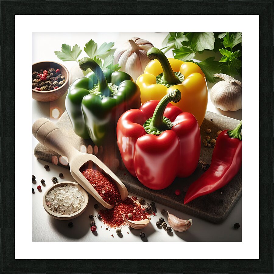 Colorful bell peppers 4 Picture Frame print