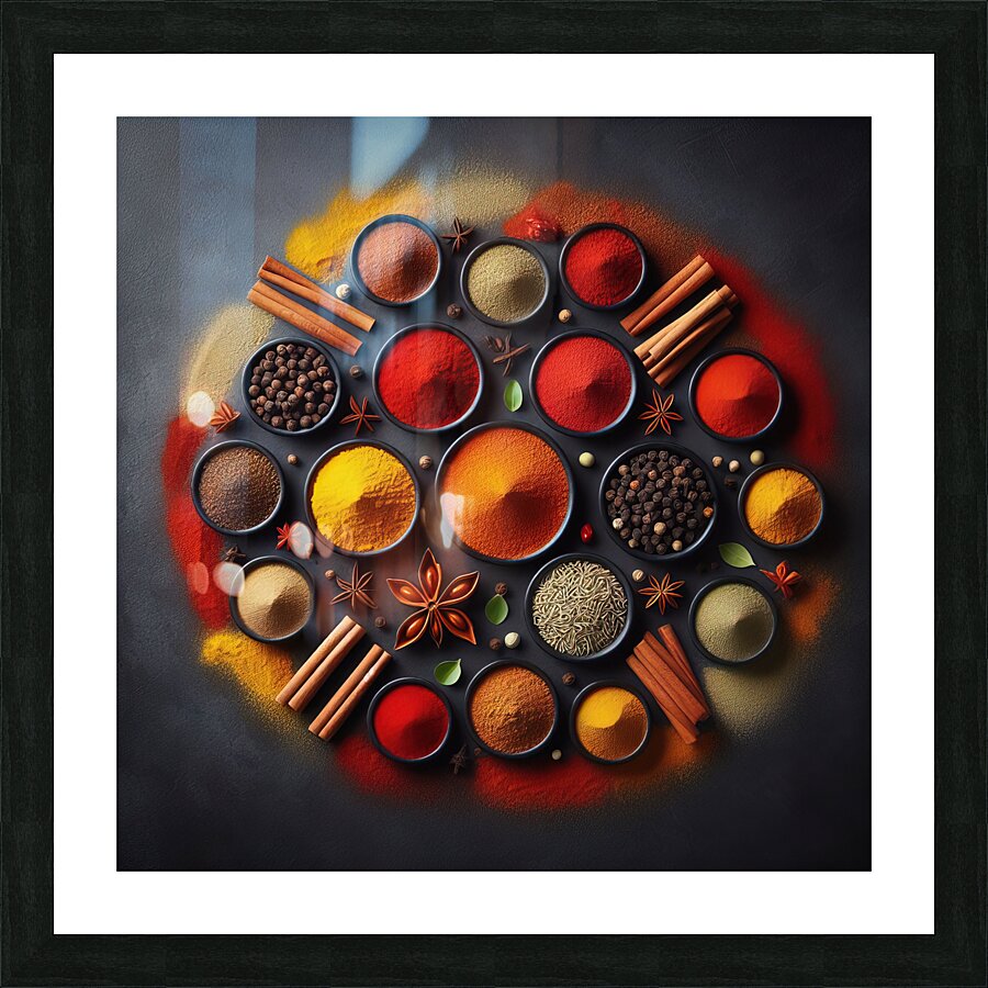 spices table food 21 Picture Frame print