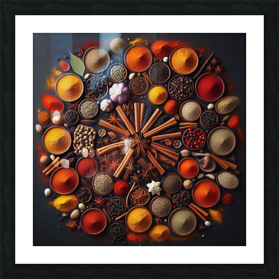 spices table food 5 Picture Frame print