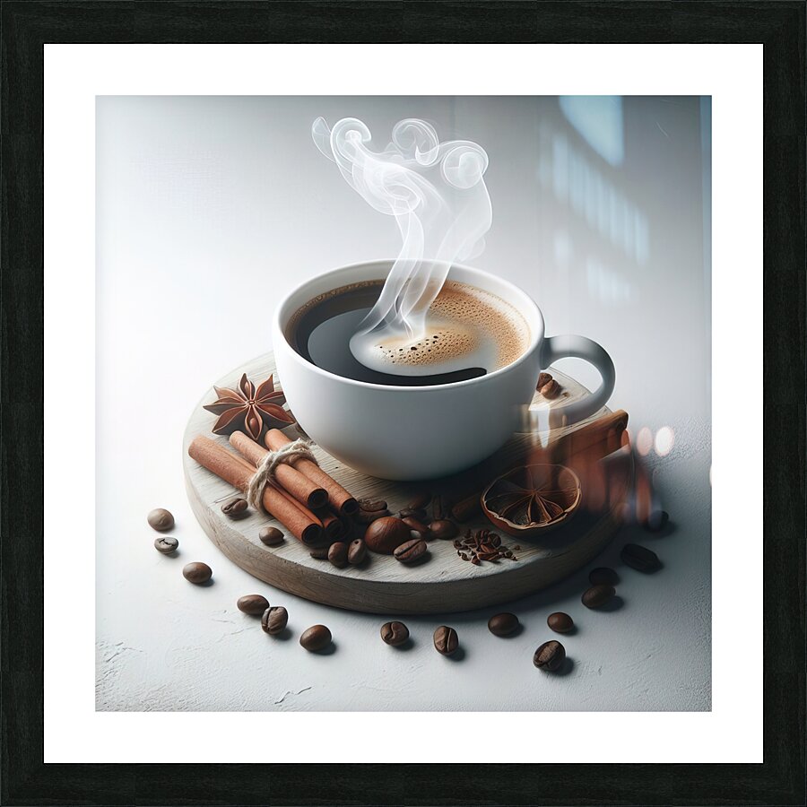 steaming coffee food 4 Picture Frame print