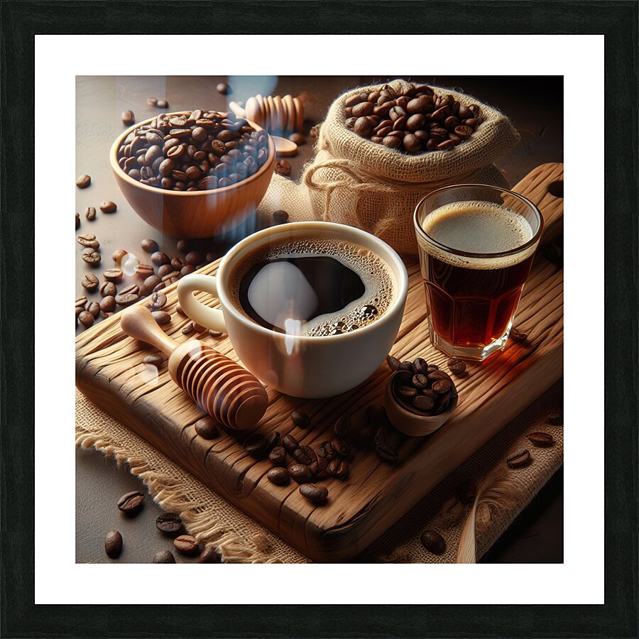 steaming coffee food 30 Picture Frame print