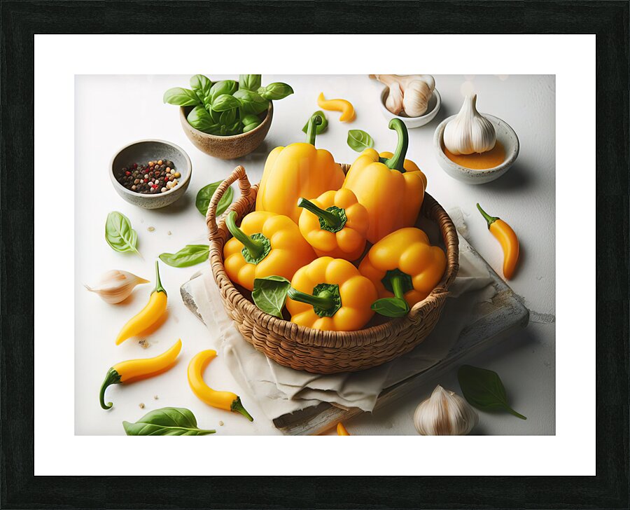 Red green yellow peppers food 15 Picture Frame print