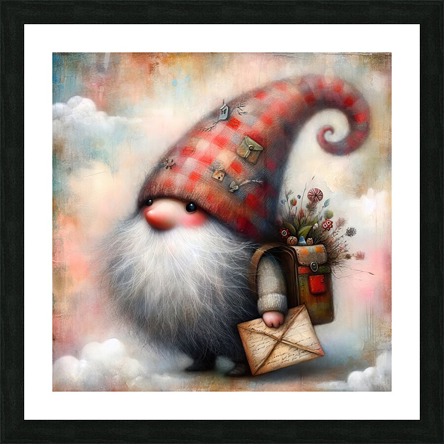 05 Mixed media painting of a whimsical nomeelf.jp Picture Frame print