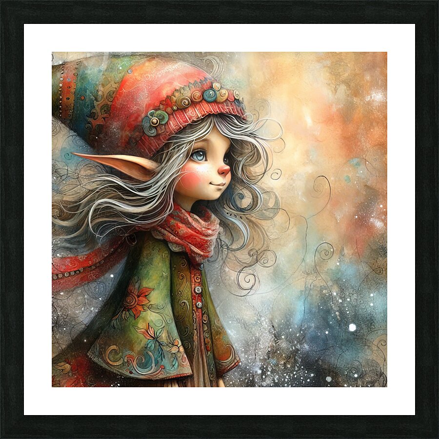 68 Mixed media painting of a caprices nomeelf Picture Frame print