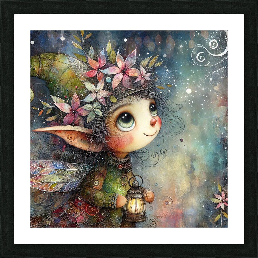 65 Mixed media painting of a caprices nomeelf Picture Frame print