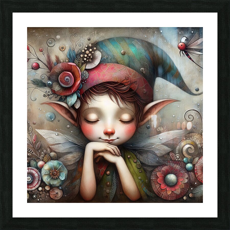 66 Mixed media painting of a caprices nomeelf Picture Frame print