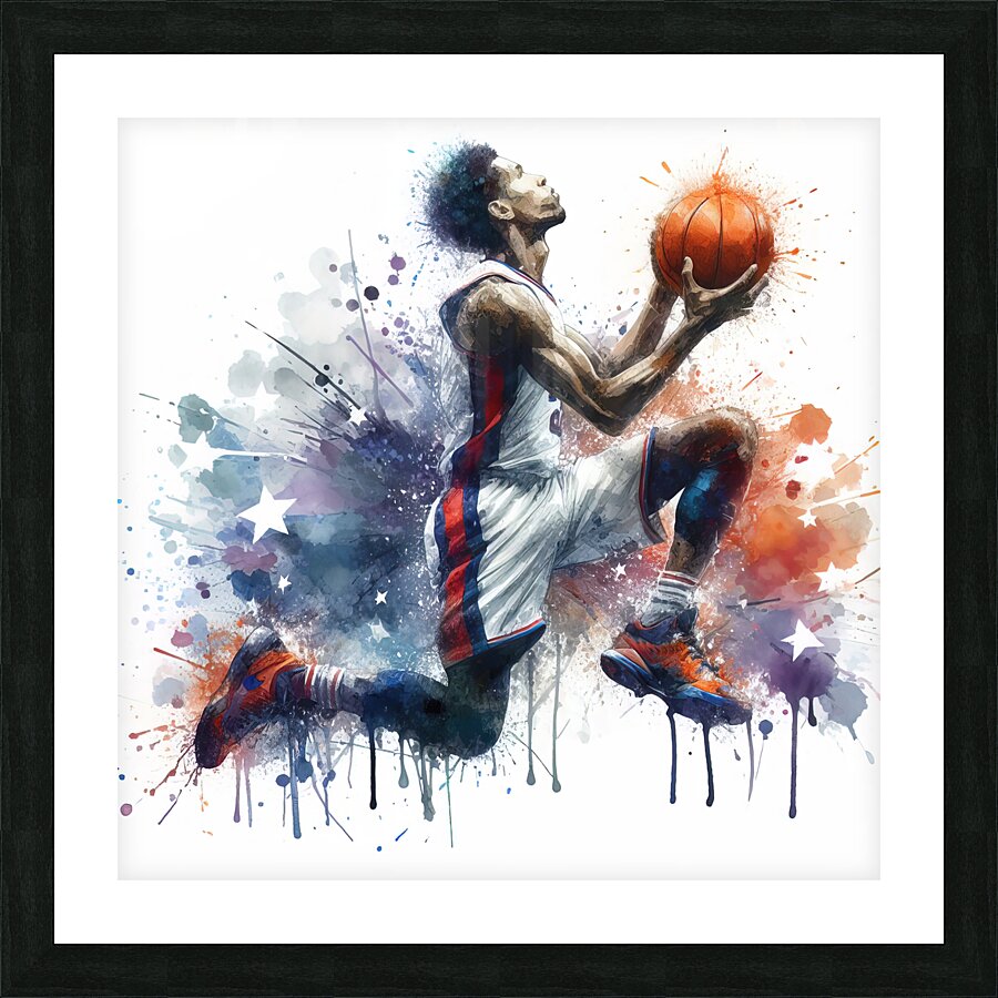 89 Basketball player in watercolor Picture Frame print