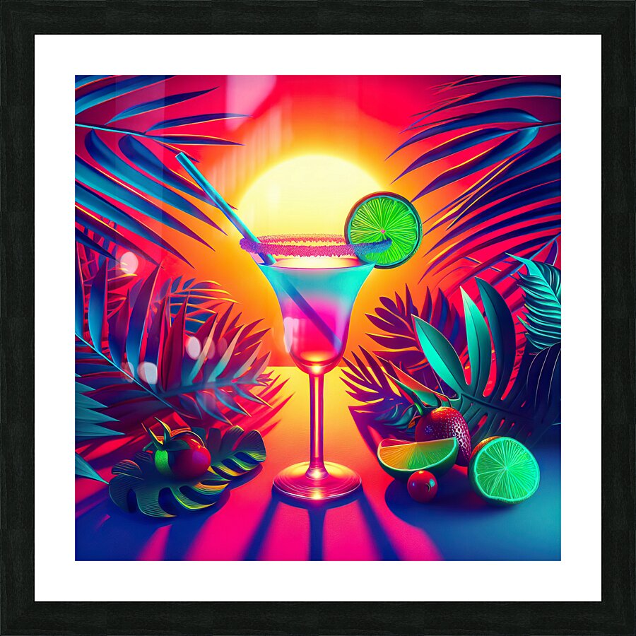 135 Creative food template. Daiquiri cocktail wit Picture Frame print