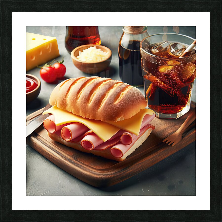 01 Sandwich bread tomato lettuce and yellow chees Picture Frame print