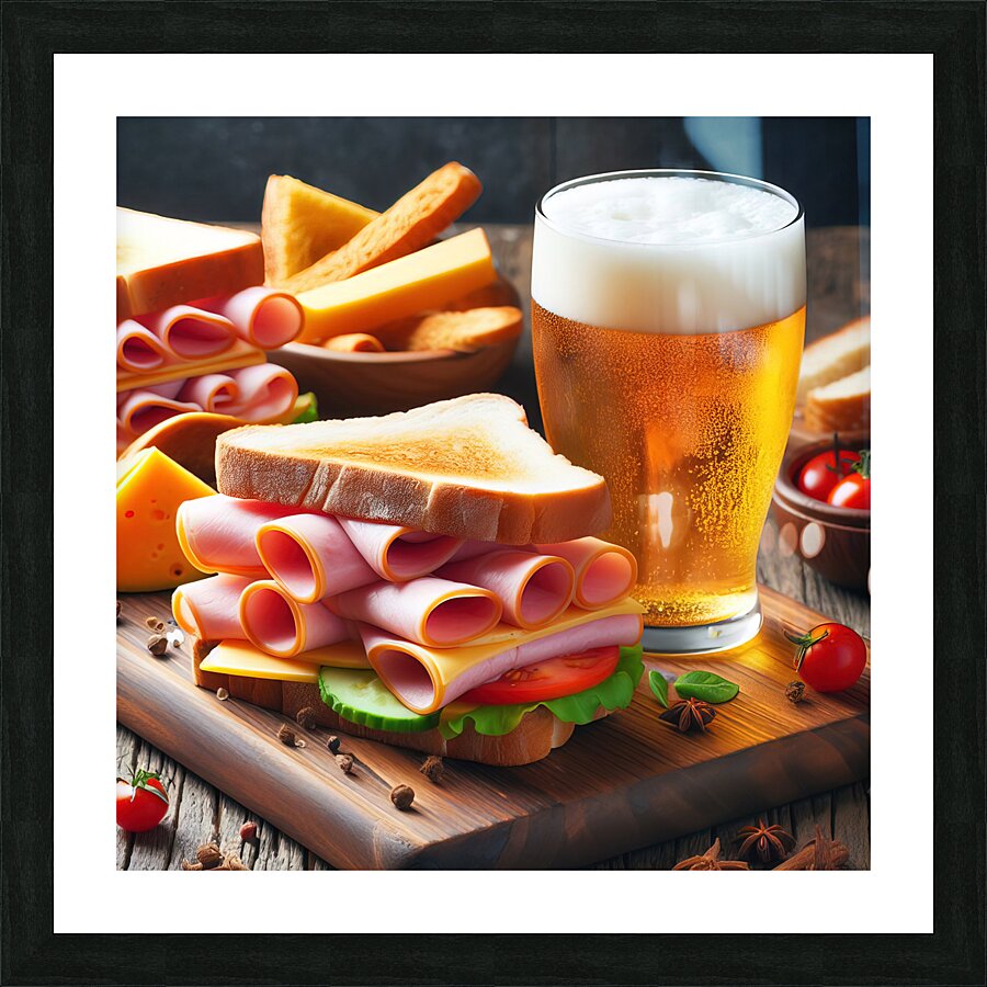 18 Sandwich bread tomato lettuce and yellow chees Picture Frame print