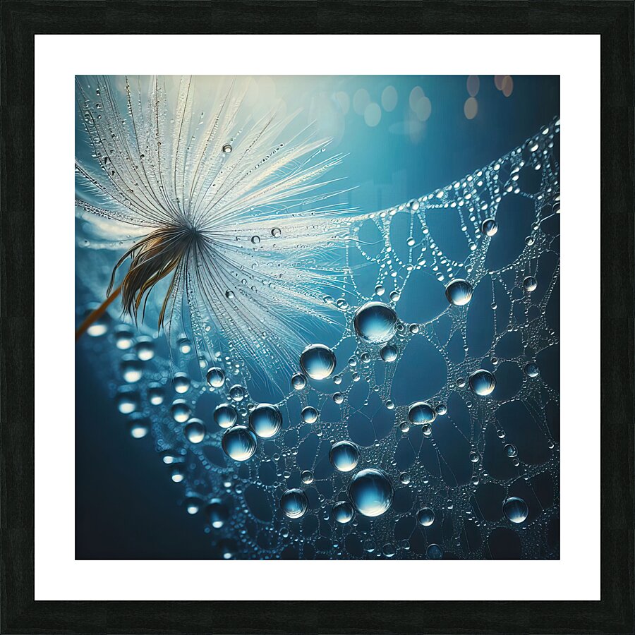 120 Water drops rain dew close up macro to seed d Picture Frame print