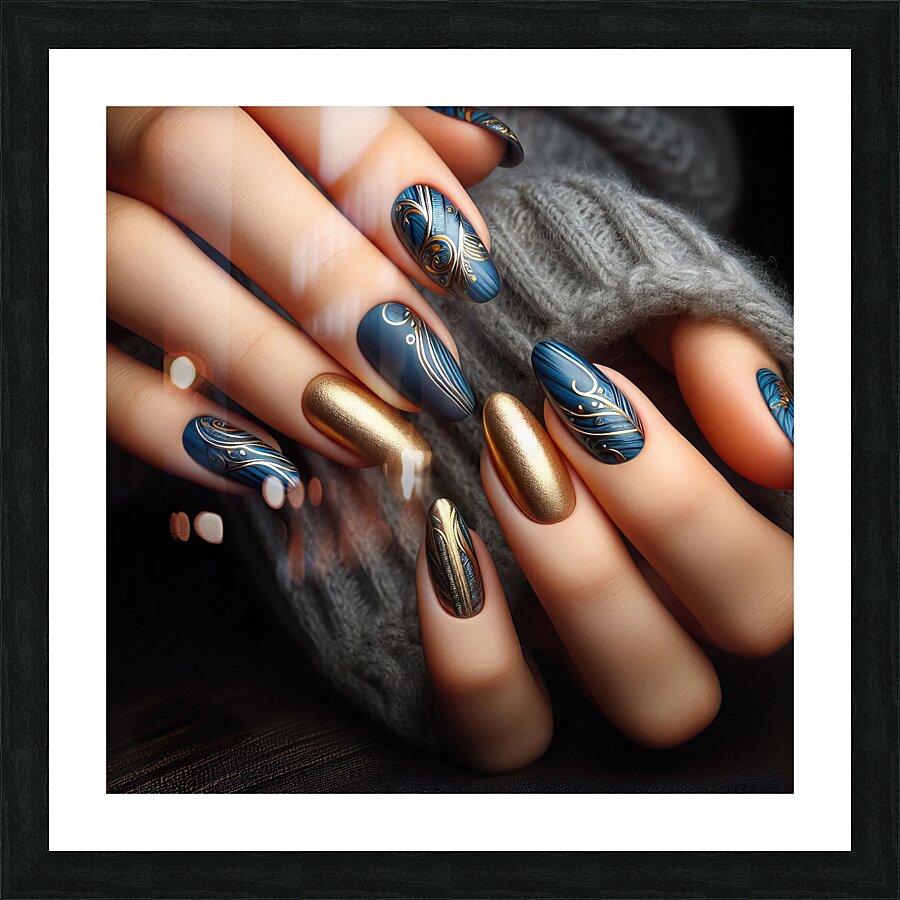 245 Close up of a woman s hand displaying a strik Picture Frame print