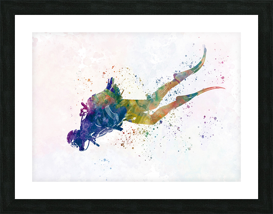 scuba diver Picture Frame print