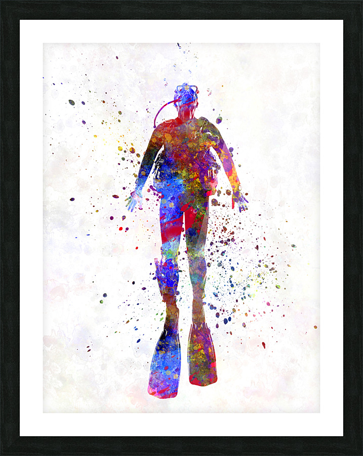 scuba diver Picture Frame print
