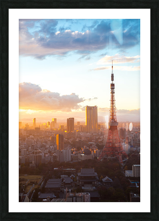  tokyo tower sunset Picture Frame print