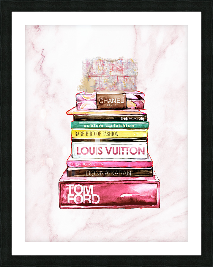 stack of fashion books and a gucci bag by artvi Wall Art