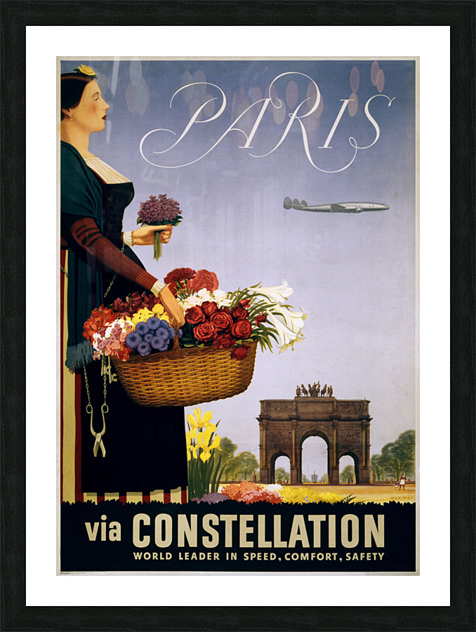 Paris Vintage travel poster Picture Frame print