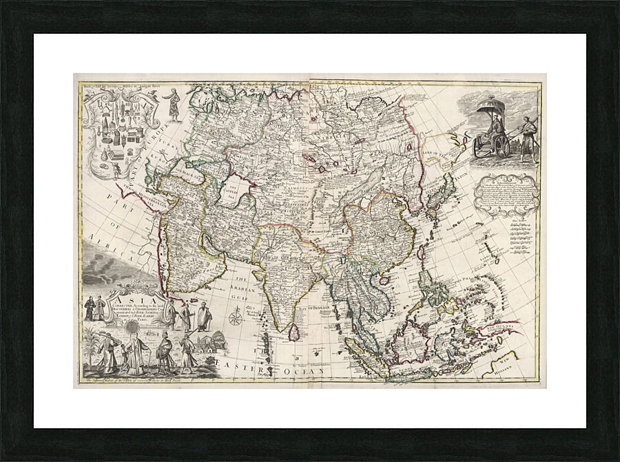 maps-old map Picture Frame print