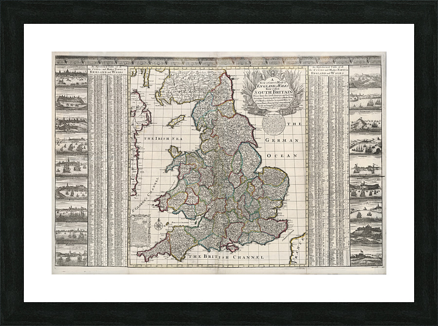 maps-old map Picture Frame print