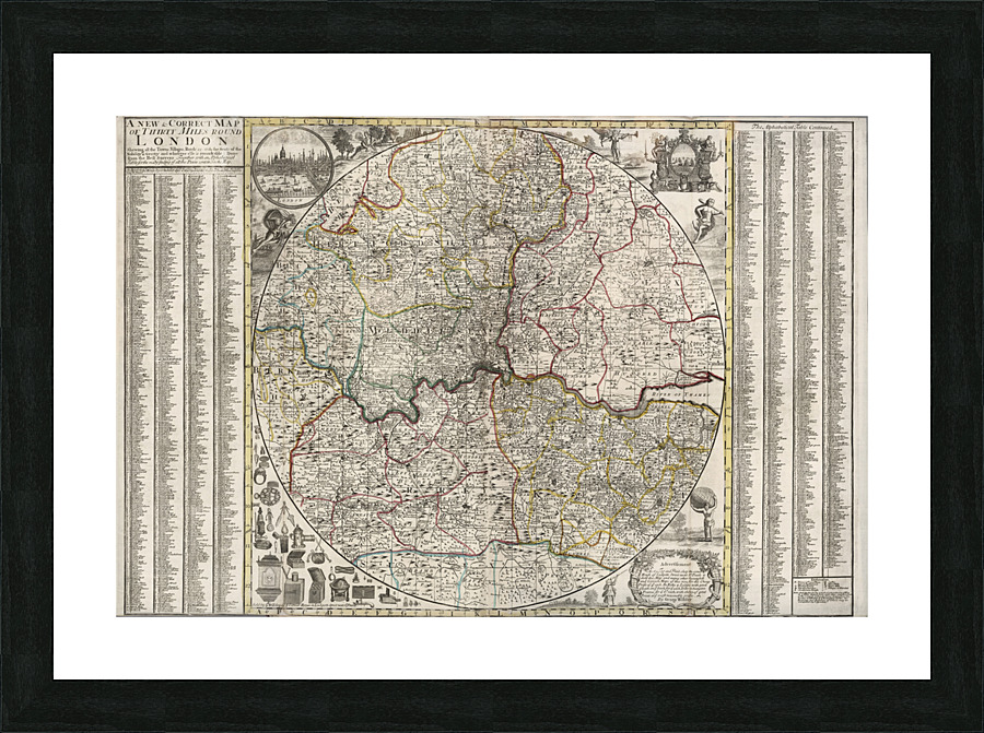 maps-old map Picture Frame print