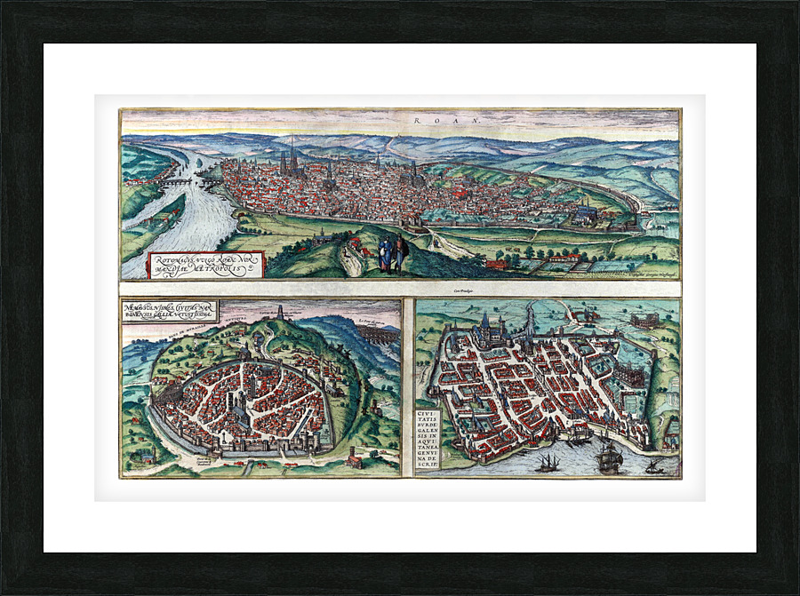 1526 maps old map 15 Picture Frame print