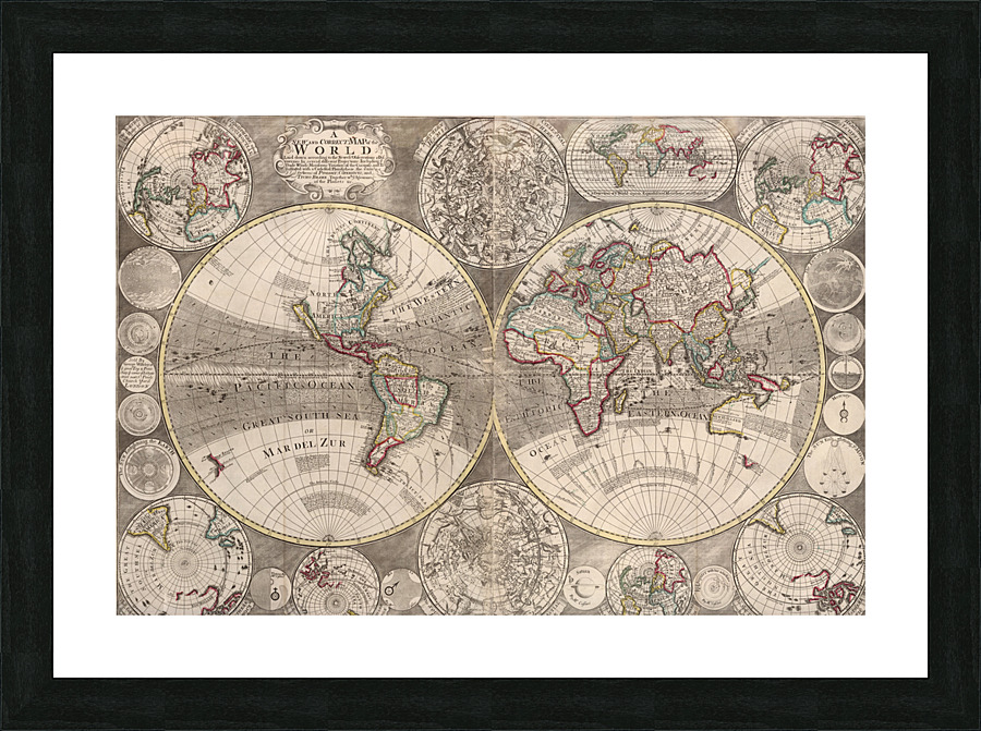 1526 maps old map 3 Picture Frame print