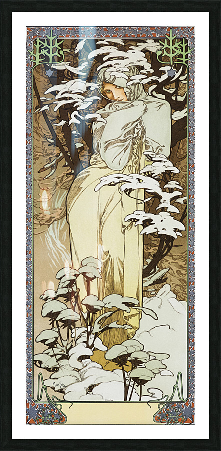 2599 Alphonse Mucha Winter Picture Frame print